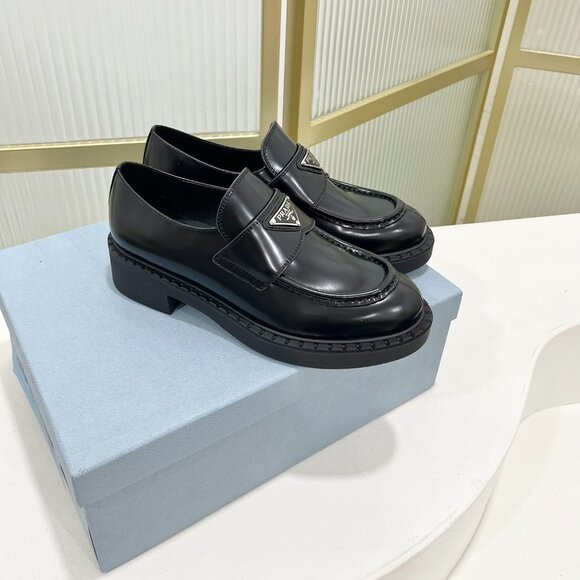 Prada monolith Brushed Leather Loafers - Picture 3 of 8